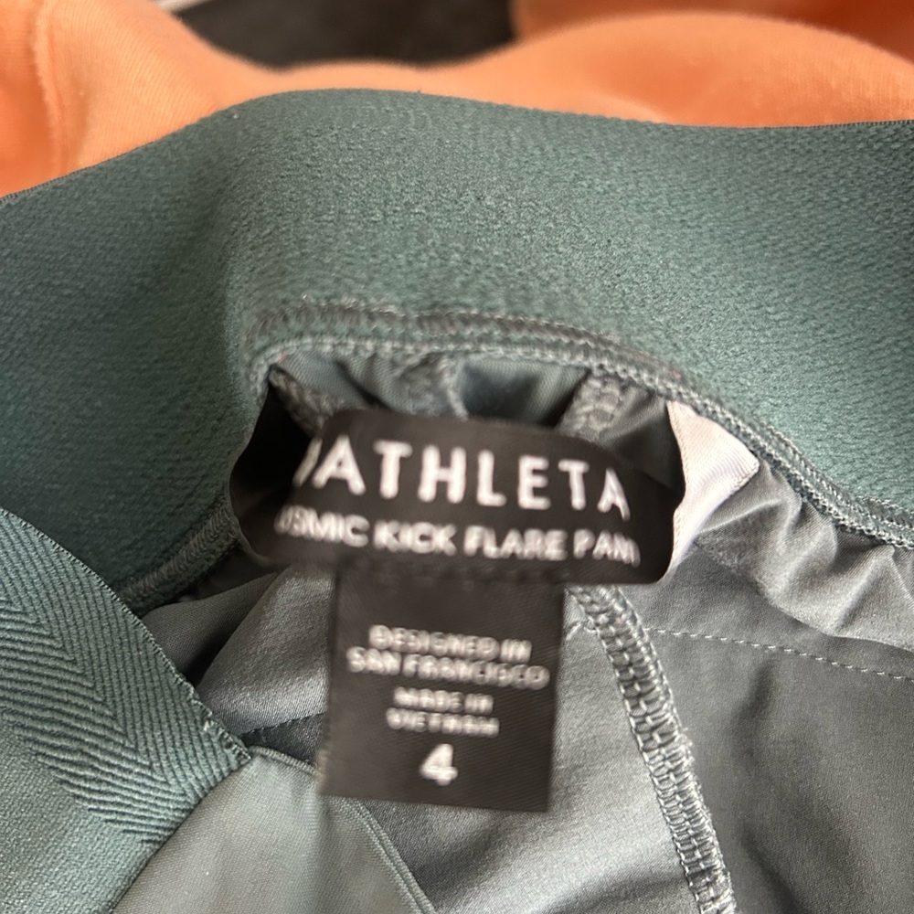 Athleta Teal and Coral Kick Flare Track Pants